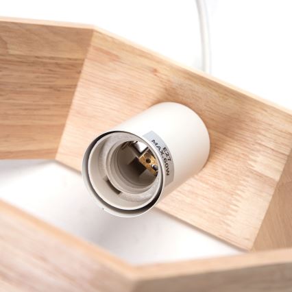 Aigostar - LED medinė pakabinama liustra su laidu 1xE27/9W/230V 2200K, pušis