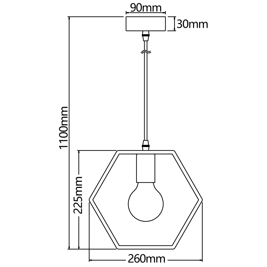Aigostar - LED medinė pakabinama liustra su laidu 1xE27/9W/230V 2200K, pušis