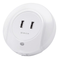 Aigostar - LED naktinis šviestuvas su sutemų jutikliu, kištukinis, su USB LED/0,4W/230V