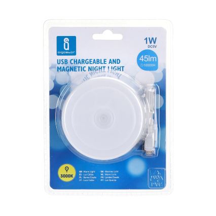 Aigostar - LED Nešiojamas naktinis šviestuvas LED/1W/5V 3000K + USB