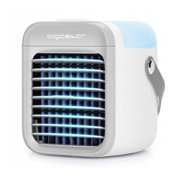 Aigostar - LED Nešiojamas oro aušintuvas 3in1 LED/8W/5V balta/pilka