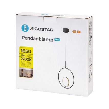 Aigostar - LED Pakabinamas sietynas LED/15W/230V 6500K juoda/auksas