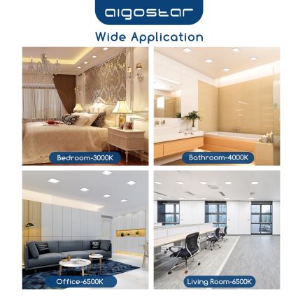 Aigostar - LED Patalpų šviestuvas LED/6W/230V 4000K 12x12 cm balta