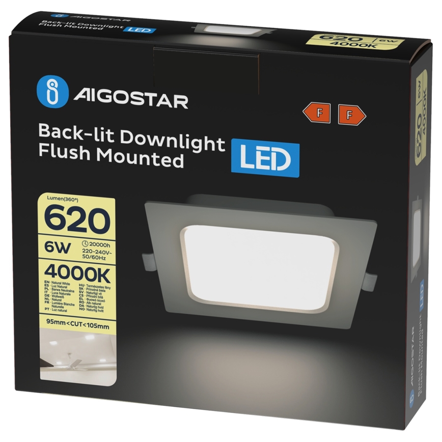 Aigostar - LED Patalpų šviestuvas LED/6W/230V 4000K 12x12 cm balta