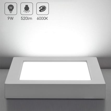 Aigostar - LED paviršinis lubų šviestuvas LED/9W/230V 6000K 12,2x12,2 cm baltas