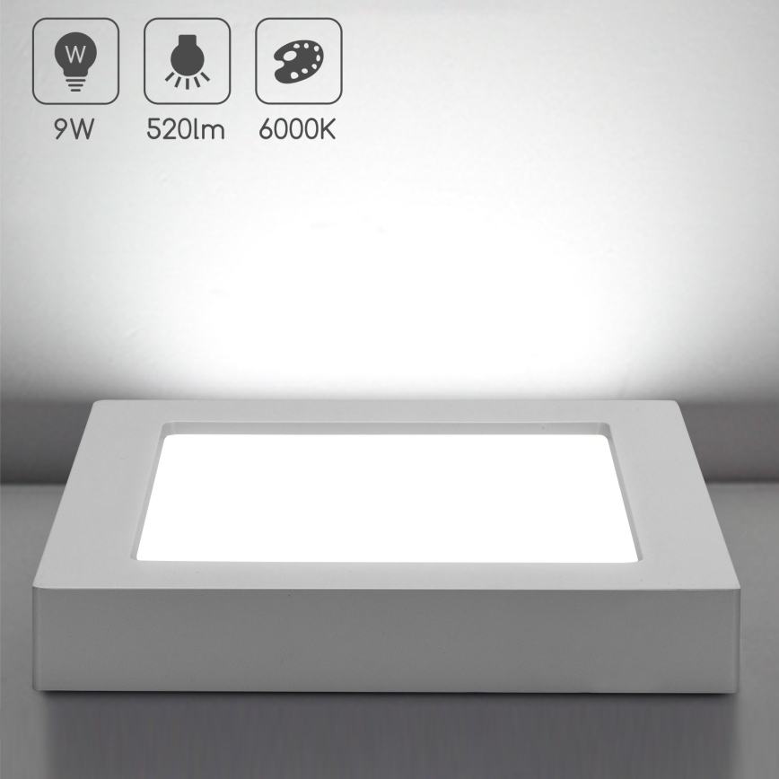 Aigostar - LED paviršinis lubų šviestuvas LED/9W/230V 6000K 12,2x12,2 cm baltas
