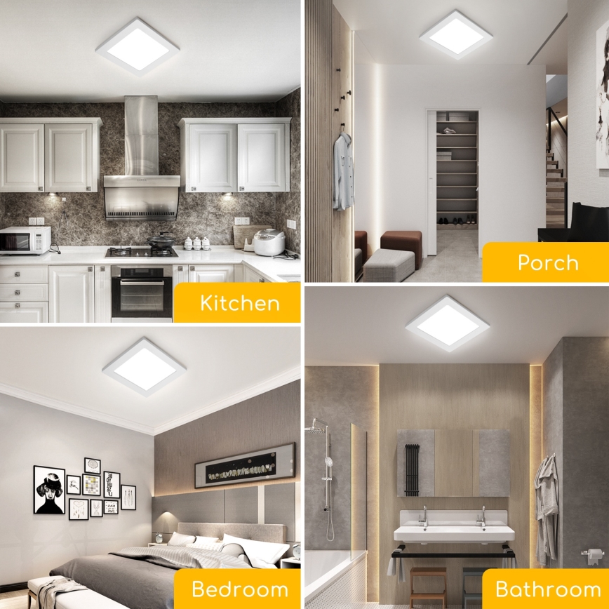 Aigostar - LED paviršinis lubų šviestuvas LED/9W/230V 6000K 12,2x12,2 cm baltas