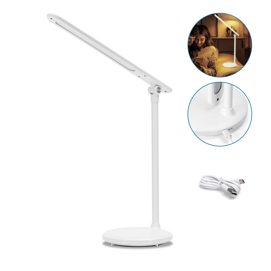 Aigostar - LED Pritemdoma įkraunama jutiklinė stalinė lempa LED/3W/5V 1200mAh 3000/4000/6500K