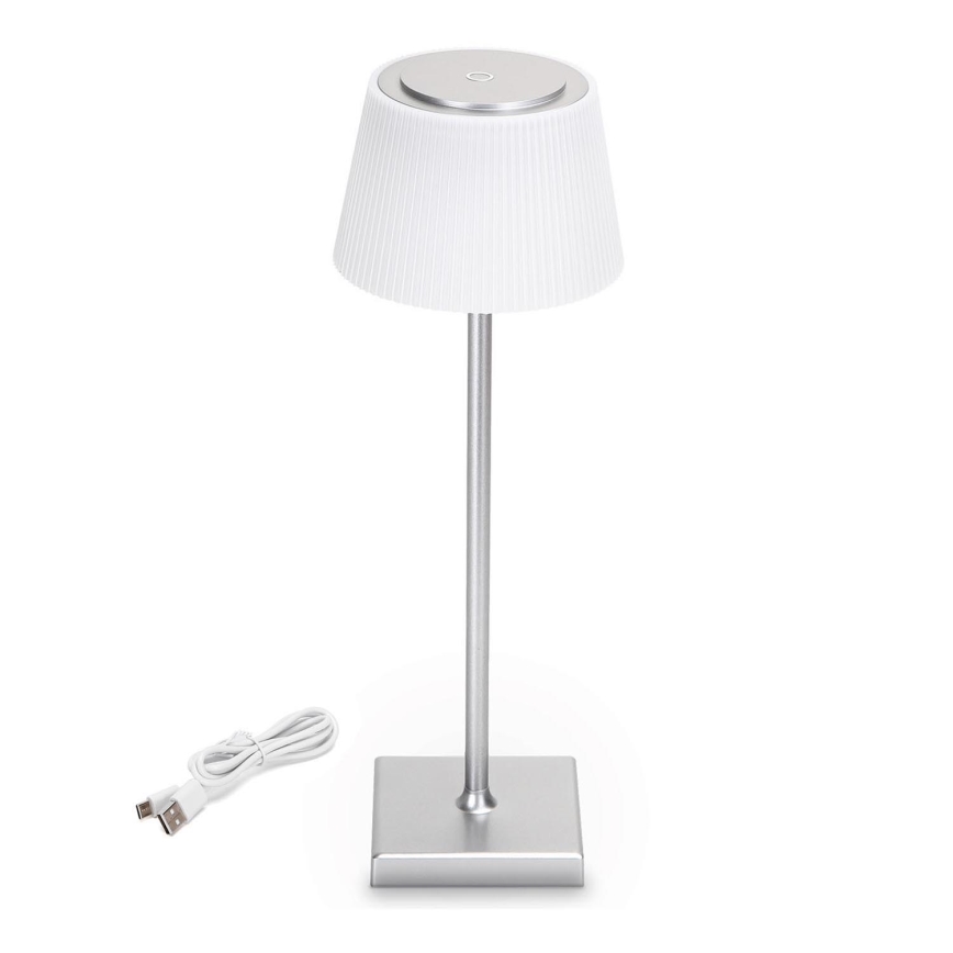 Aigostar - LED Pritemdoma įkraunama lauko lempa LED/4W/5V 3600mAh balta/matinis chromas IP54