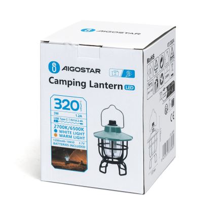 Aigostar - LED Pritemdoma nešiojama įkraunama stovyklavimo lempa LED/3W/3,7V