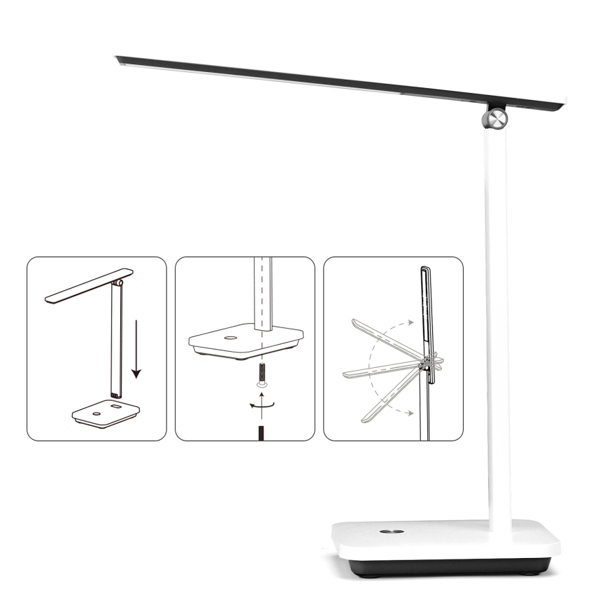 Aigostar - LED Pritemdomas įkraunamas stalinis šviestuvas LED/5W/5V 3000-6500K balta/juoda