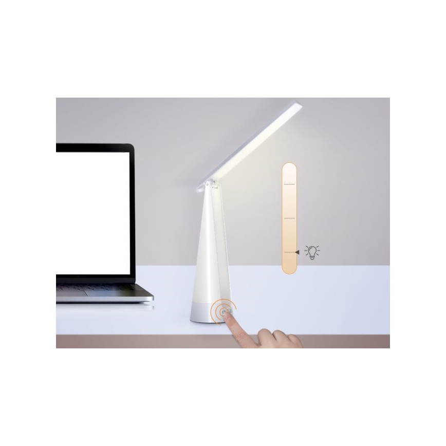 Aigostar - LED Pritemdomas įkraunamas stalinis šviestuvas LED/7W/5V 4000K 4400 mAh balta