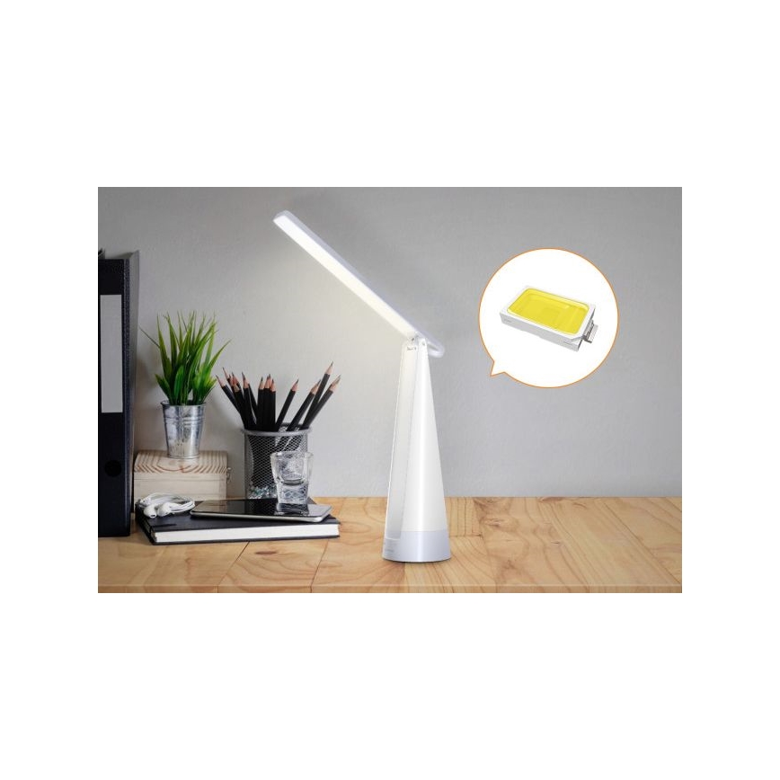 Aigostar - LED Pritemdomas įkraunamas stalinis šviestuvas LED/7W/5V 4000K 4400 mAh balta