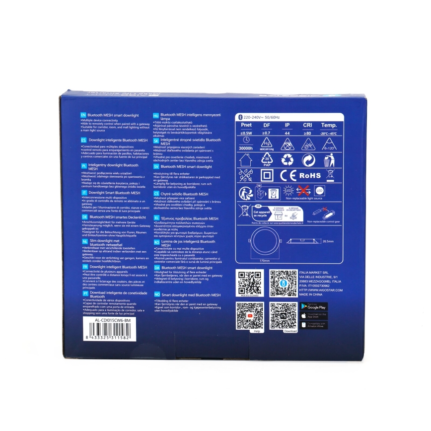 Aigostar - LED pritemdomas įleidžiamas lubinis šviestuvas MESH LED/15W/230V 2700-6500K diametras 17 cm
