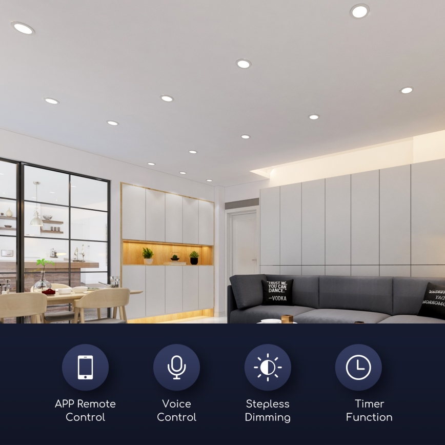 Aigostar - LED Pritemdomas įleidžiamas šviestuvas 18W/230V d. 22 cm Wi-Fi