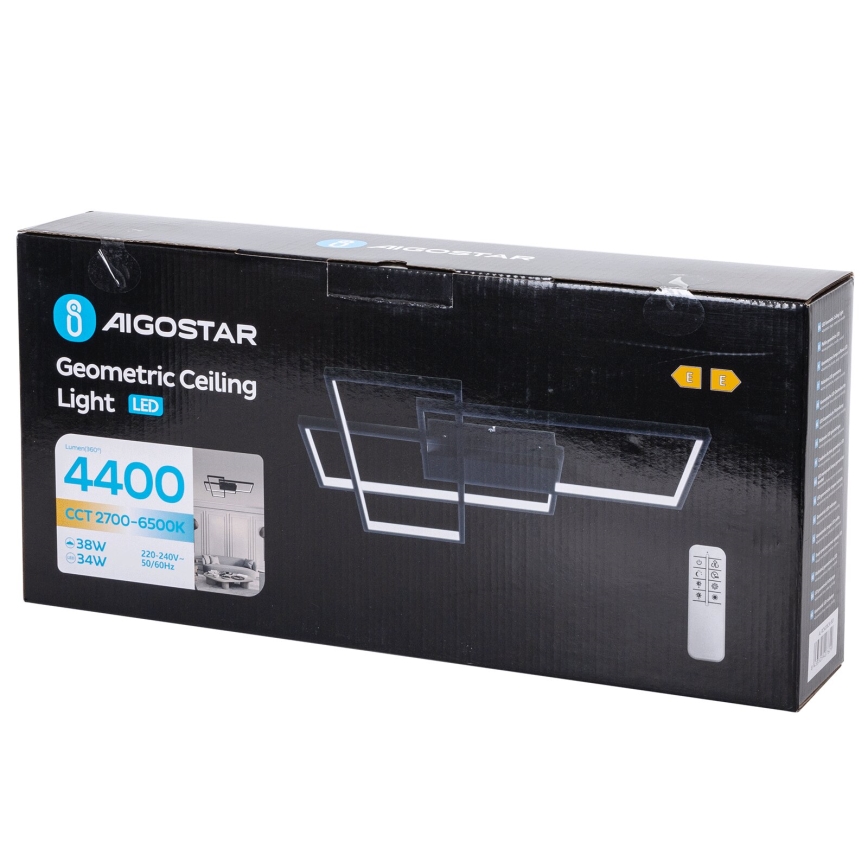Aigostar - LED Pritemdomas lubinis šviestuvas LED/38W/230V 2700-6500K + nuotolinio valdymo pultas