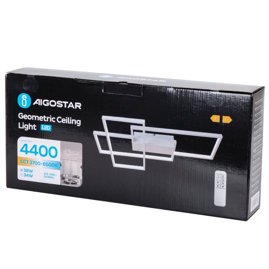 Aigostar - LED Pritemdomas lubinis šviestuvas LED/38W/230V 2700-6500K + nuotolinio valdymo pultas