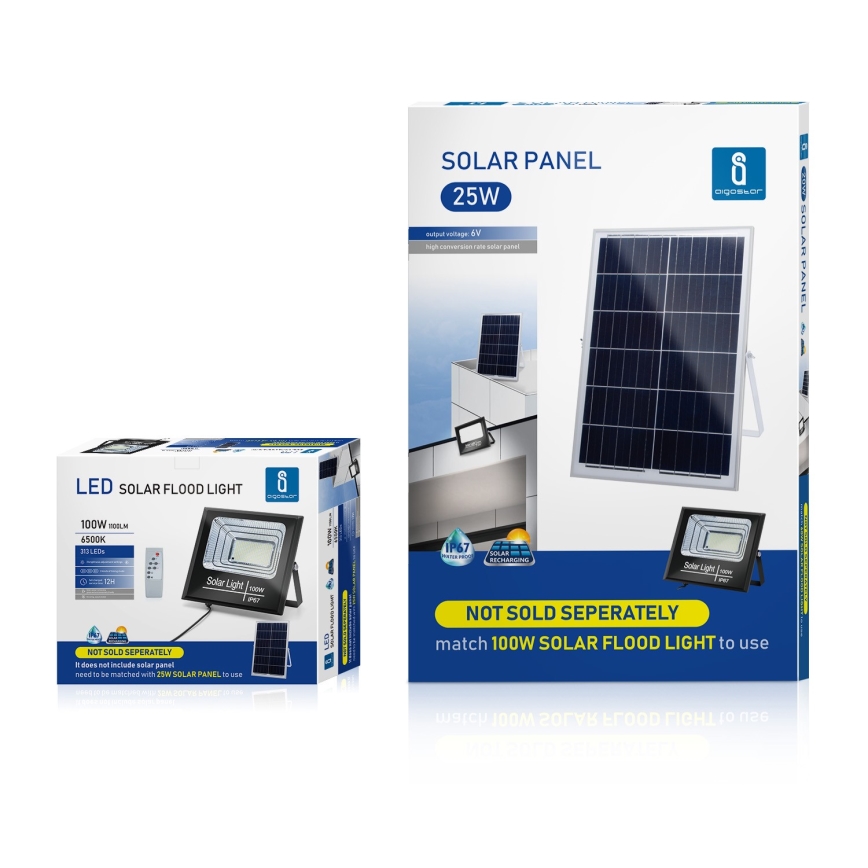 Aigostar - LED Pritemdomas saulės prožektorius LED/100W/3,2V IP67 2000 mAh + VP