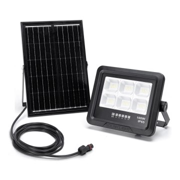 Aigostar - LED Pritemdomas saulės prožektorius LED/100W/3,4V IP65 + nuotolinio valdymo pultas