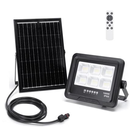 Aigostar - LED Pritemdomas saulės prožektorius LED/100W/3,4V IP65 + nuotolinio valdymo pultas