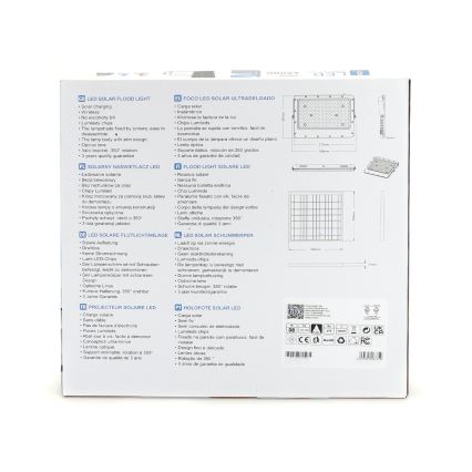 Aigostar - LED Pritemdomas saulės prožektorius LED/200W/3,2V IP65 20000 mAh + nuotolinio valdymo pultas