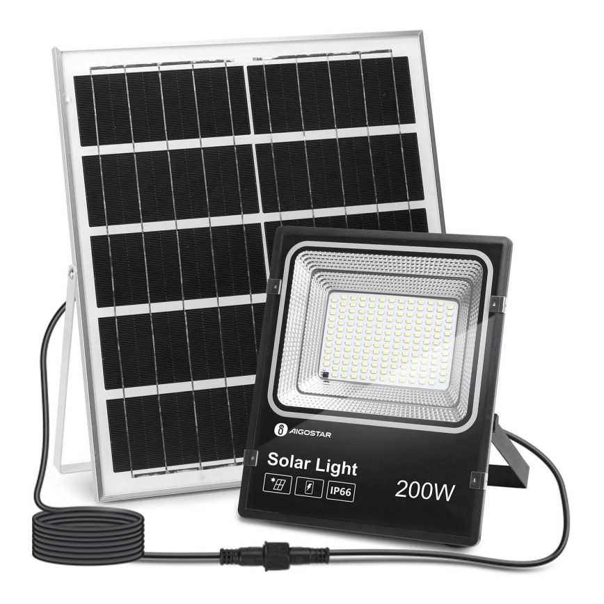 Aigostar - LED Pritemdomas saulės prožektorius LED/200W/3,2V IP66 + nuotolinio valdymo pultas