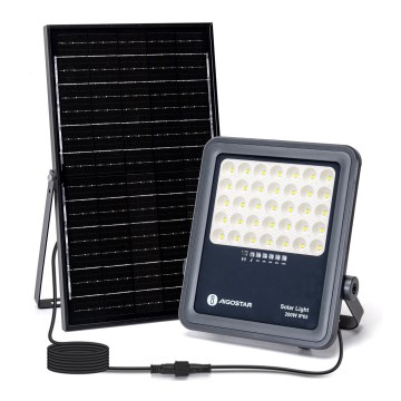 Aigostar - LED Pritemdomas saulės prožektorius LED/200W/3,4V IP65 + nuotolinio valdymo pultas