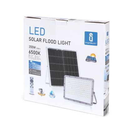 Aigostar - LED Pritemdomas saulės prožektorius LED/200W/3,4V IP65 + nuotolinio valdymo pultas