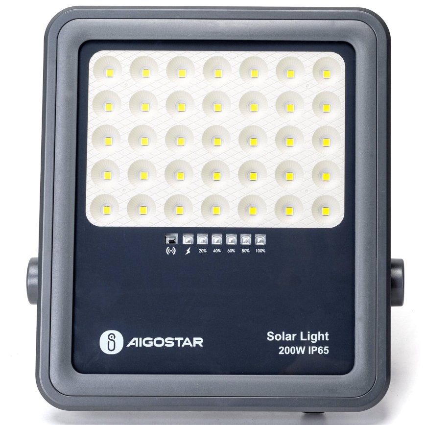 Aigostar - LED Pritemdomas saulės prožektorius LED/200W/3,4V IP65 + nuotolinio valdymo pultas