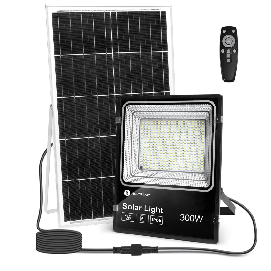 Aigostar - LED Pritemdomas saulės prožektorius LED/300W/3,2V IP66 25000 mAh + nuotolinio valdymo pultas