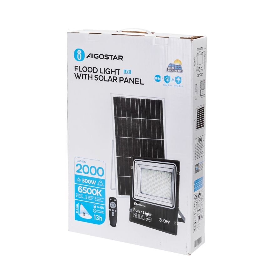 Aigostar - LED Pritemdomas saulės prožektorius LED/300W/3,2V IP66 25000 mAh + nuotolinio valdymo pultas