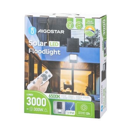 Aigostar - LED Pritemdomas saulės prožektorius LED/300W/3,4V IP65 20000 mAh + nuotolinio valdymo pultas