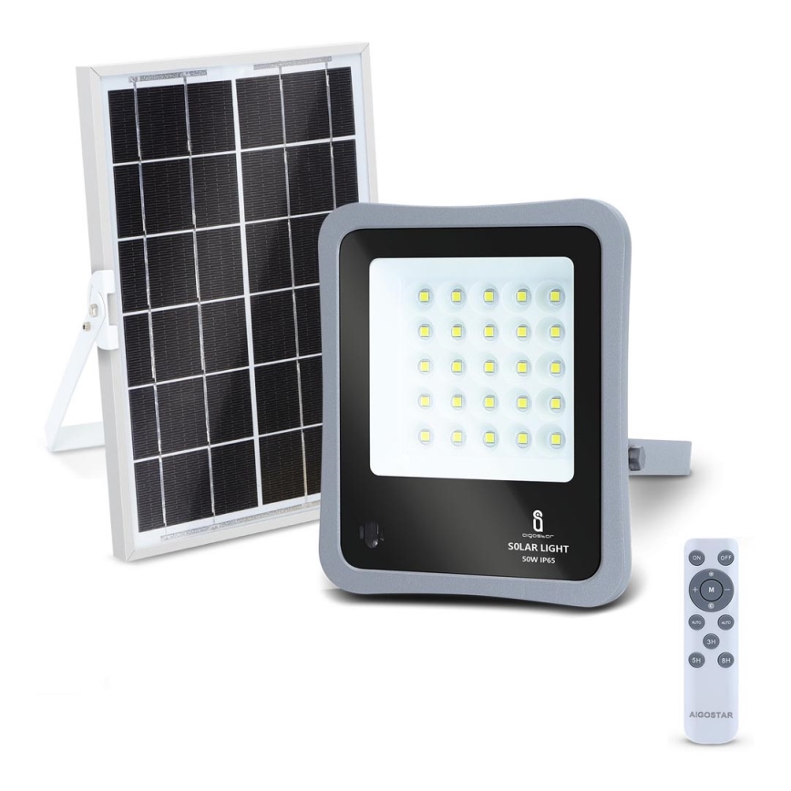 Aigostar - LED Pritemdomas saulės prožektorius LED/50W/3,2V IP65 6000 mAh + VP