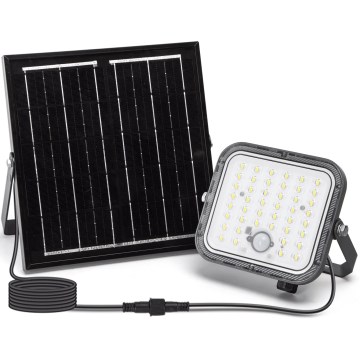 Aigostar - LED Pritemdomas saulės prožektorius su jutikliu LED/80W/3,4V IP66 + nuotolinio valdymo pultas