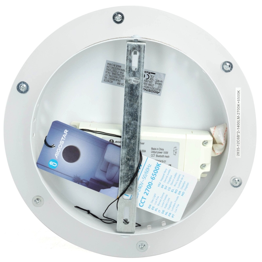 Aigostar - LED pritemdomas sieninis šviestuvas MESH Išmanus LED/12W/230V 2700-6500K balta
