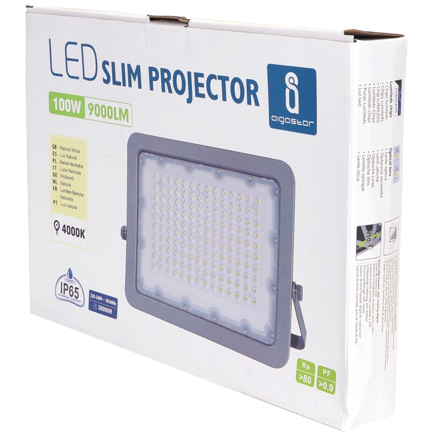Aigostar - LED prožektorius LED/100W/230V pilka 4000K IP65