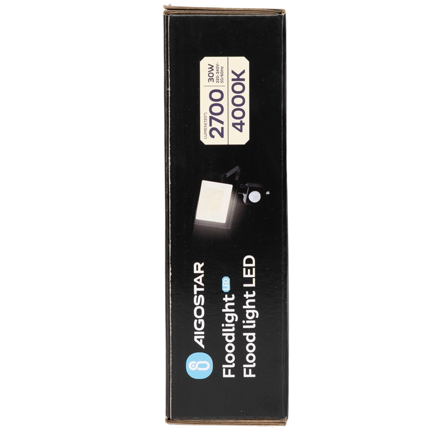 Aigostar - LED prožektorius su judesio davikliu LED/30W/230V 4000K IP65