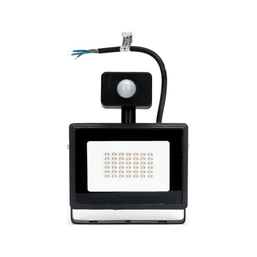 Aigostar - LED Prožektorius su jutikliu LED/50W/230V 4000K IP65 juodas