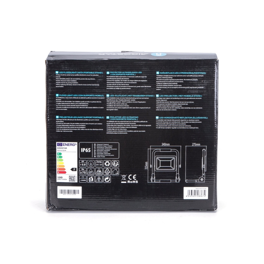 Aigostar - LED Prožektorius su stovu LED/100W/230V 6500K IP65