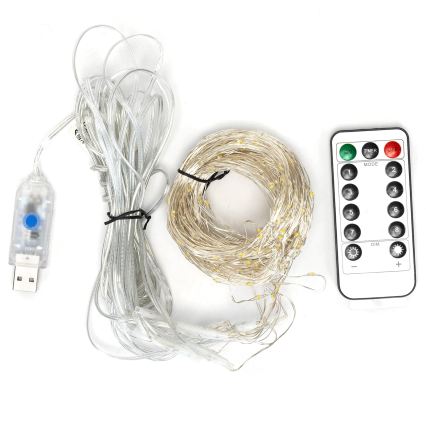 Aigostar - reguliuojama LED kalėdinė girlianda 300xLED/8 funkcijų USB 6x3m daugiaspalvė + nuotolinis valdymas