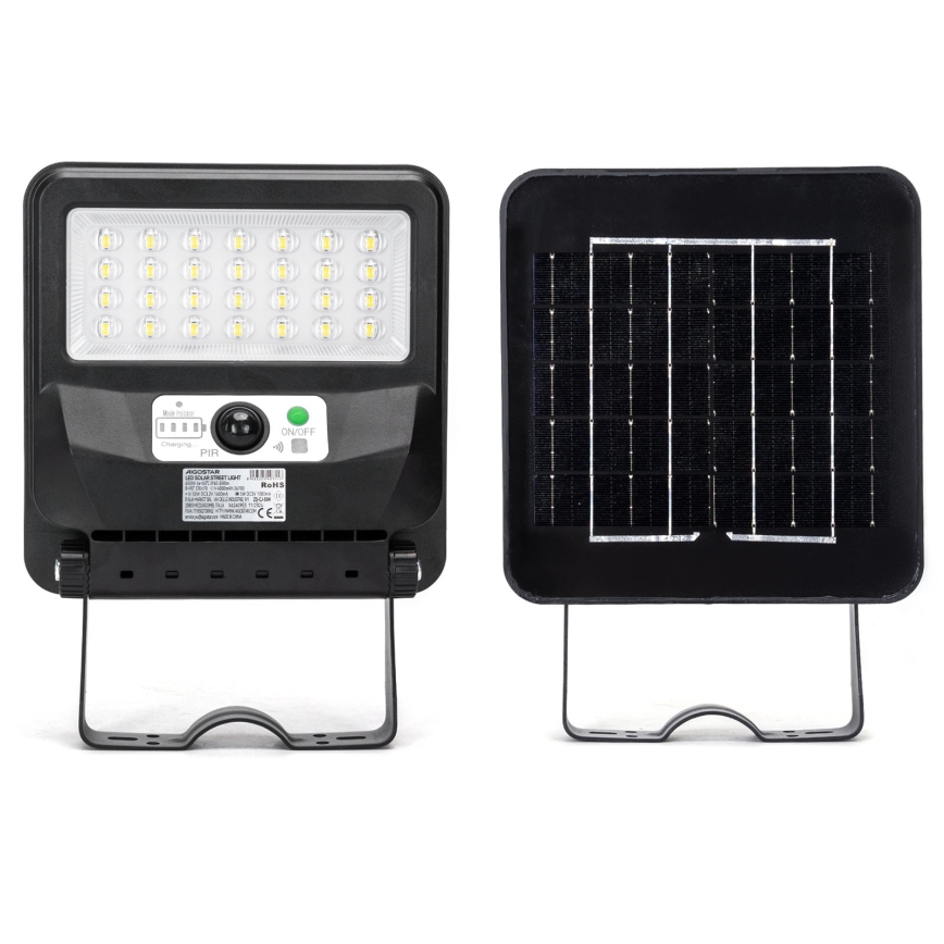 Aigostar - LED saulės gatvės šviestuvas su jutikliu LED/50W/3,2V 1000mAh 6500K + nuotolinio valdymo pultas