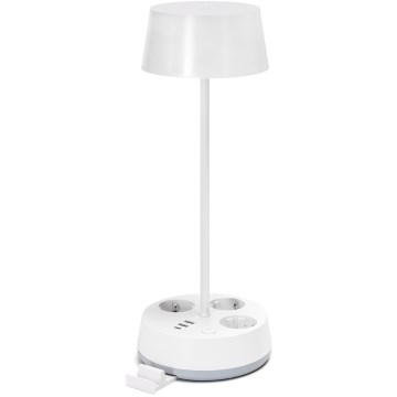 Aigostar - LED Reguliuojama stalo lemputė su lizdais ir USB LED/4,6W/230V 3000/4000/6500K balta