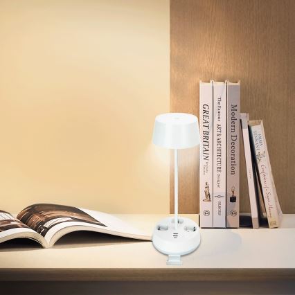Aigostar - LED Reguliuojama stalo lemputė su lizdais ir USB LED/4,6W/230V 3000/4000/6500K balta