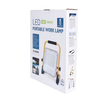 Aigostar - LED reguliuojamas įkraunamas prožektorius LED/50W/5V 6500K IP65