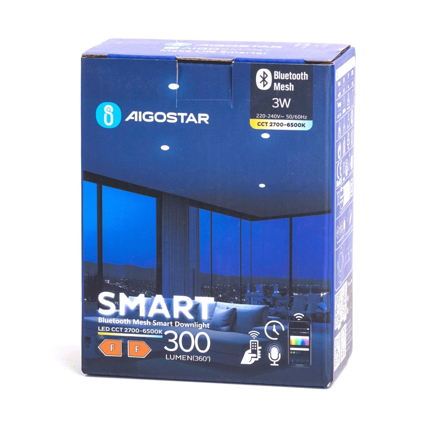 Aigostar - LED Reguliuojamas įmontuojamas šviestuvas MESH/3W/230V 2700-6500K balta