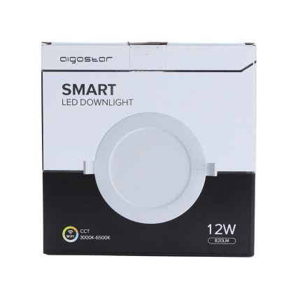 Aigostar - LED Reguliuojamas įmontuojamas šviestuvas LED/12W/230V d. 17 cm Wi-Fi