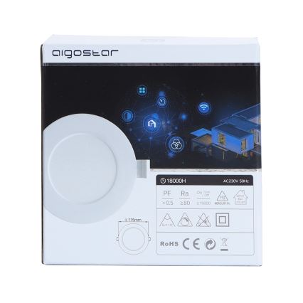 Aigostar - LED Reguliuojamas įmontuojamas šviestuvas LED/6W/230V d. 11,5 Wi-Fi