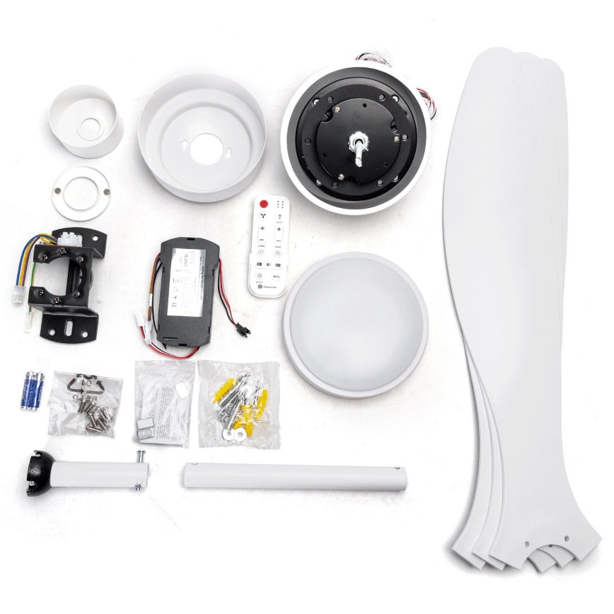 Aigostar - LED Reguliuojamas lubinis ventiliatorius LED/20W/230V 2700-6500K 132cm balta + nuotolinio valdymo pultas