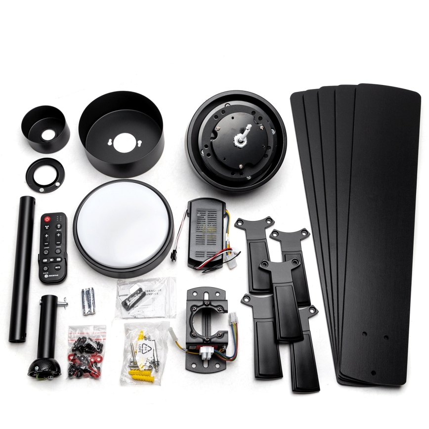 Aigostar - LED Reguliuojamas lubinis ventiliatorius LED/20W/230V 2700-6500K 132cm ruda + nuotolinio valdymo pultas