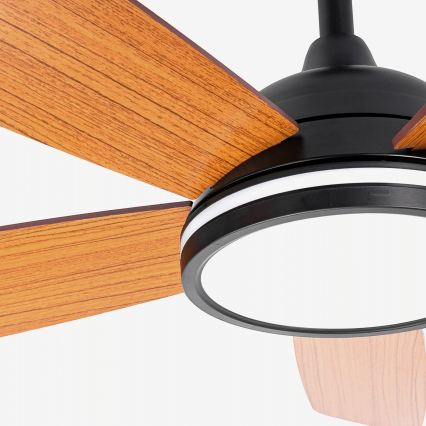 Aigostar - LED Reguliuojamas lubinis ventiliatorius LED/20W/230V 2700-6500K 132cm smėlio spalva + nuotolinio valdymo pultas